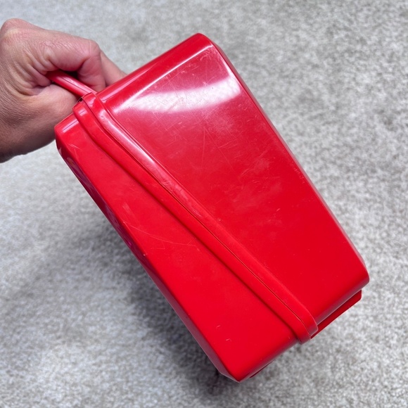 Vintage 1996 Coca Cola Bears Red Plastic Lunch Box Thermos Set - Picture 7 of 7